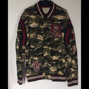 RocaWear Camouflage Letterman Bomber Jacket